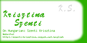 krisztina szenti business card